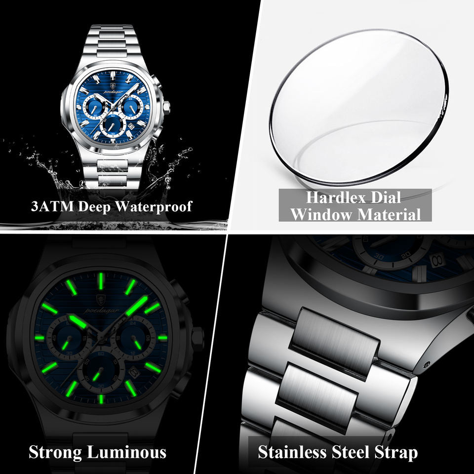 POEDAGAR 834 Luxury Waterproof Men's Watch